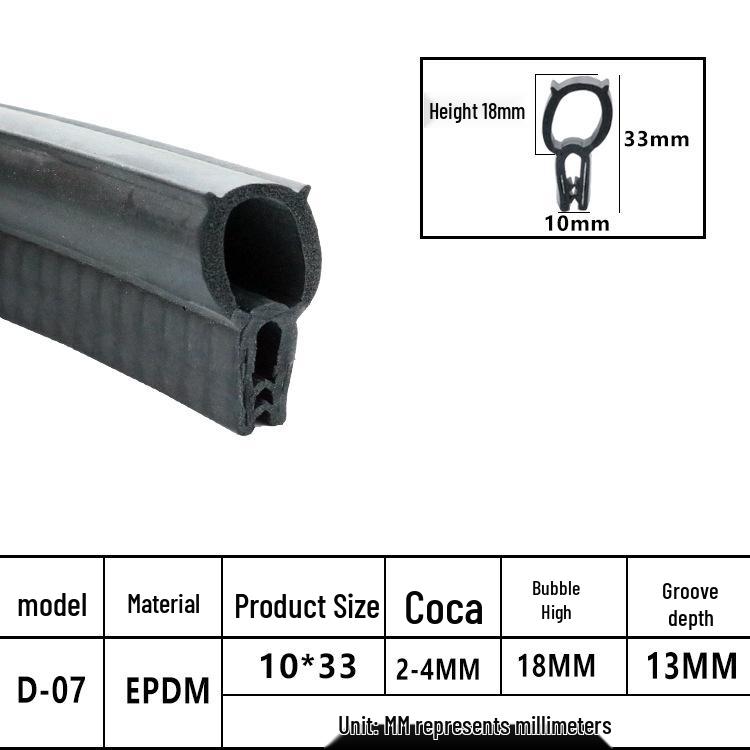 U-Shaped Waterproof Anti-Collision Dustproof Electrical Cabinet Rubber Seal