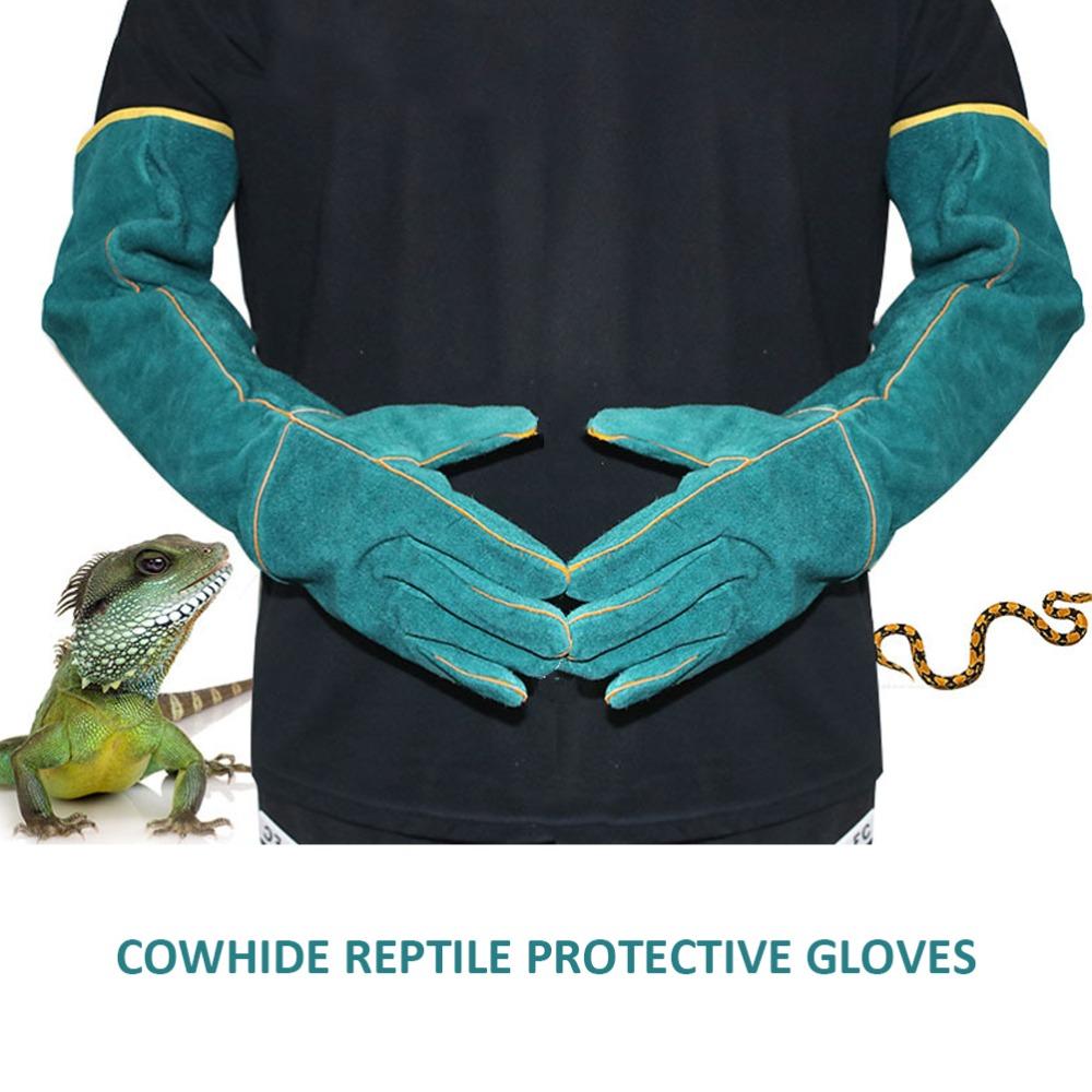 1 Pair Double Layer Construction Animal Handling Gloves Pet Training Gloves Reptile Handling