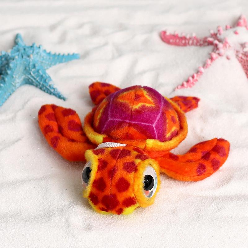 Hot Realistic Tortoise Plush Toys Sea Turtle Soft Cute Keychain Animal Doll Stuffed Keyring Car Bag Pendant Children Gift