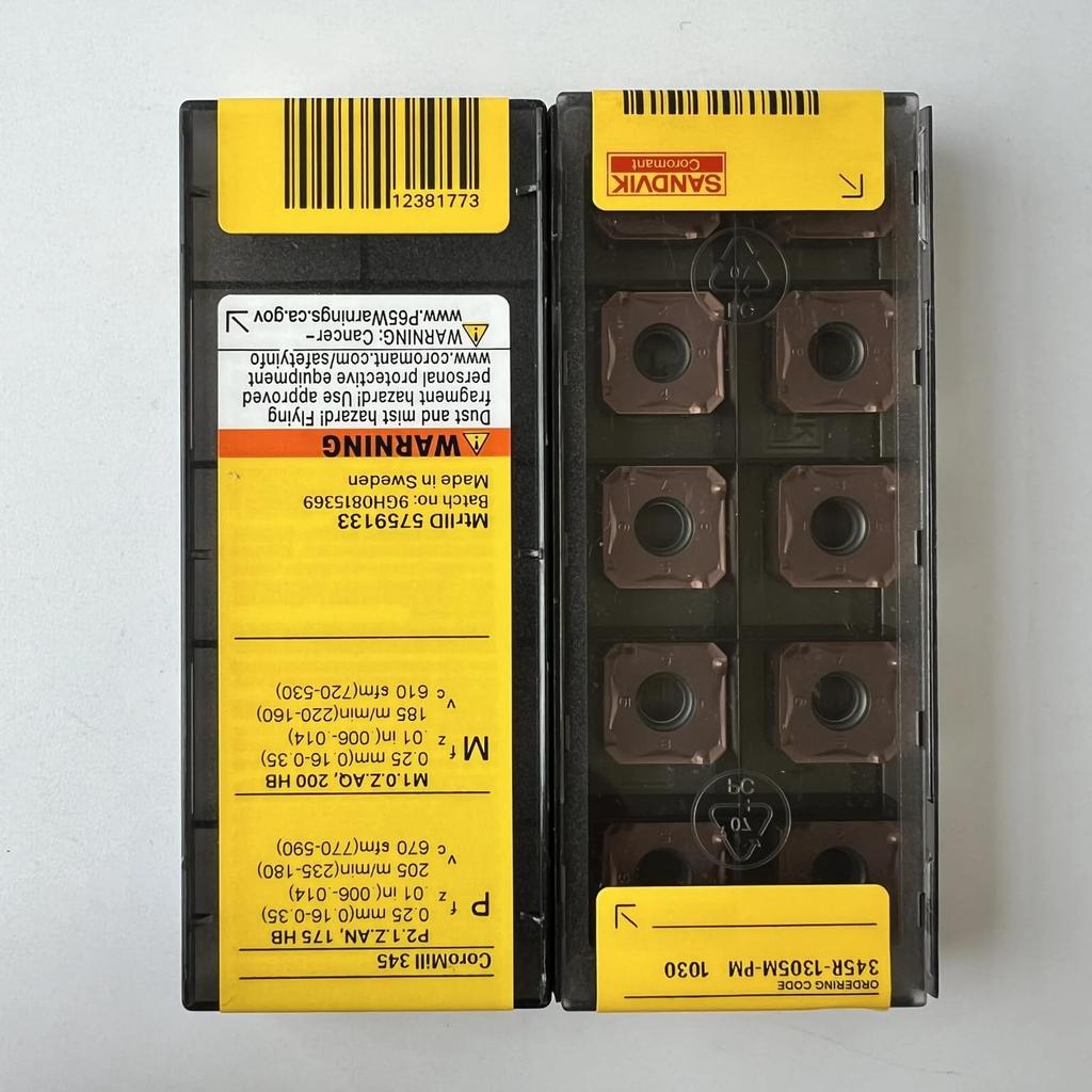 Original Sandvik / 345R-1305M-PM 1030 /  CNC Lathe Carbide Blade 10 Pcs