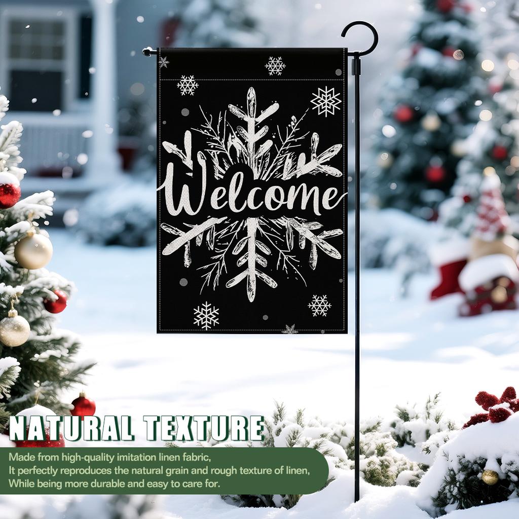 Christmas snowflakesGarden Flag 12x18 Inch Double Sided for Courtyard Outdoor Welcome Flag Decoration (Excluding flagpole)
