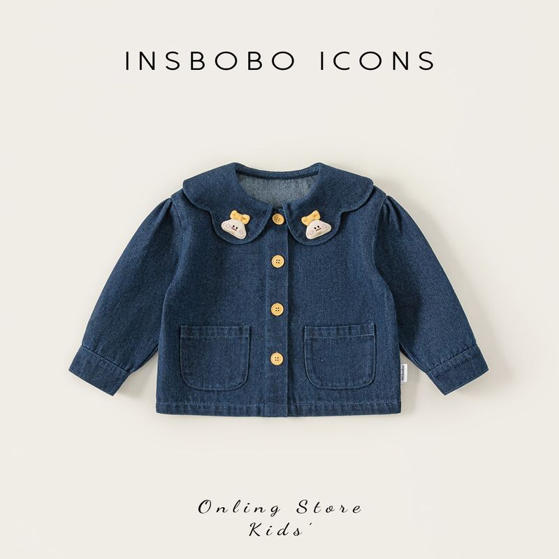Girls  Jacket 2026 Spring New Style Denim Top for Girls Baby Children s Clothing Stylish Clothes Good-Looking Spring Outfit Cowboy Blue 80