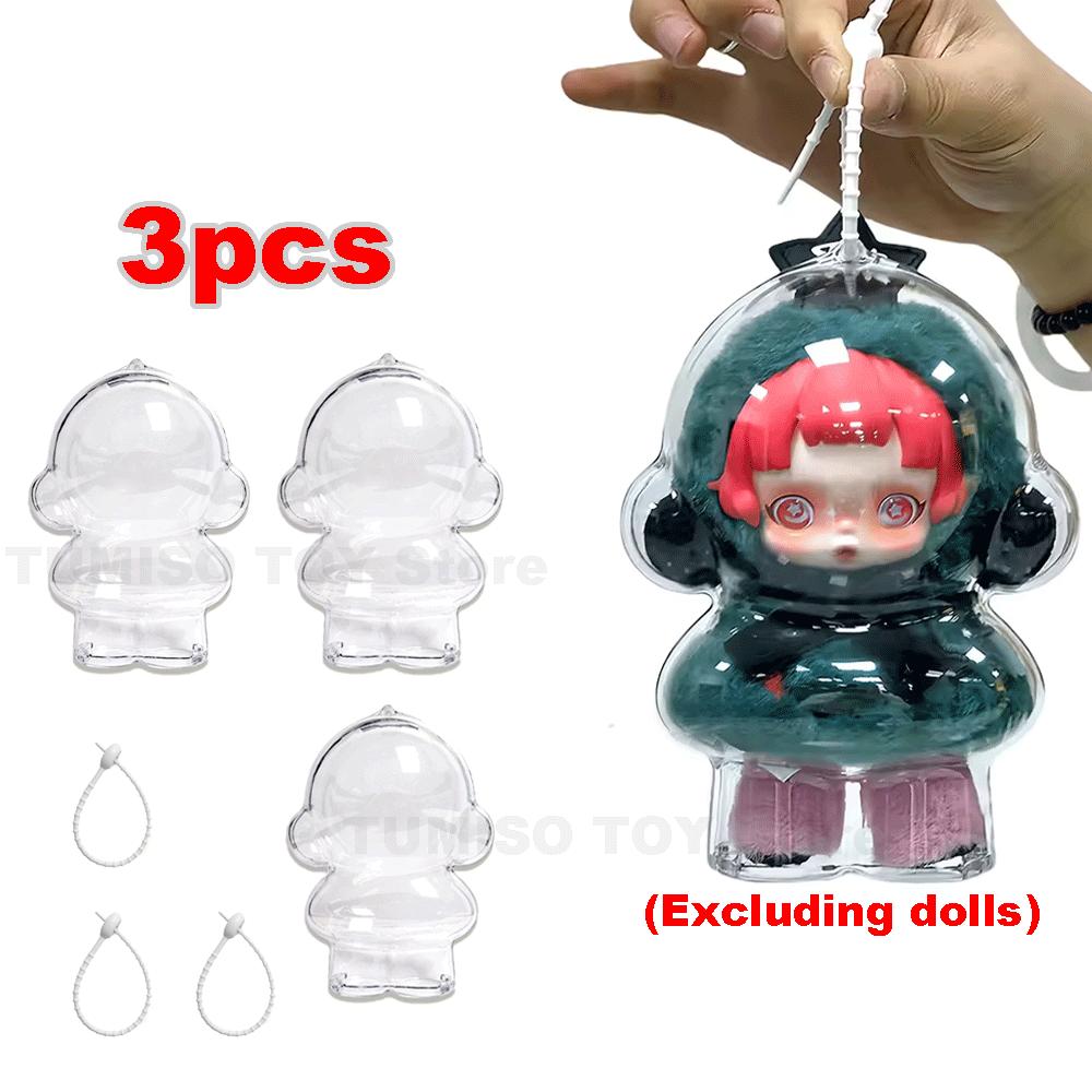 Transparent Case For Skull Panda Protective Cover Plush Dolls Display Bag Portable Organizer Box Skullpanda NEW Cuddly Stuffed Fluffy Huggable Kawaii