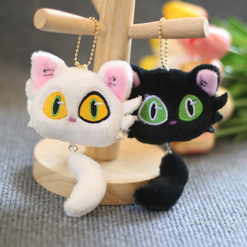 Adorable Cute Cat Plush Keychain Soft Pp Cotton Stuffed Animal Bag Charm