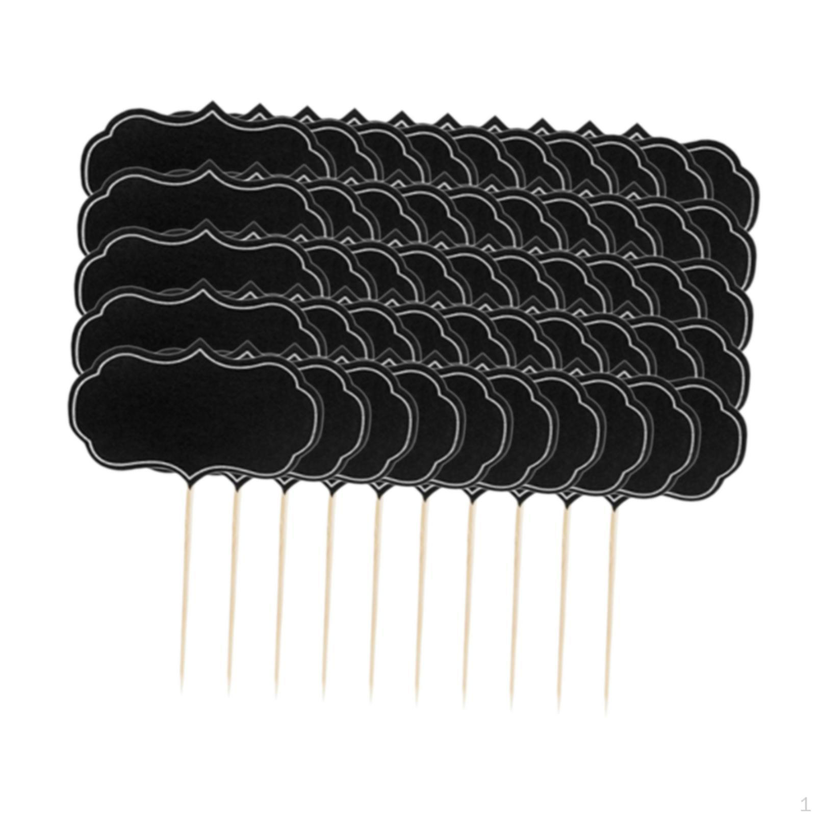 

50 шт. пустых флажков-зубочисток для украшения торта, этикеток для еды, украшений для кексов, фуршетных украшений чёрный