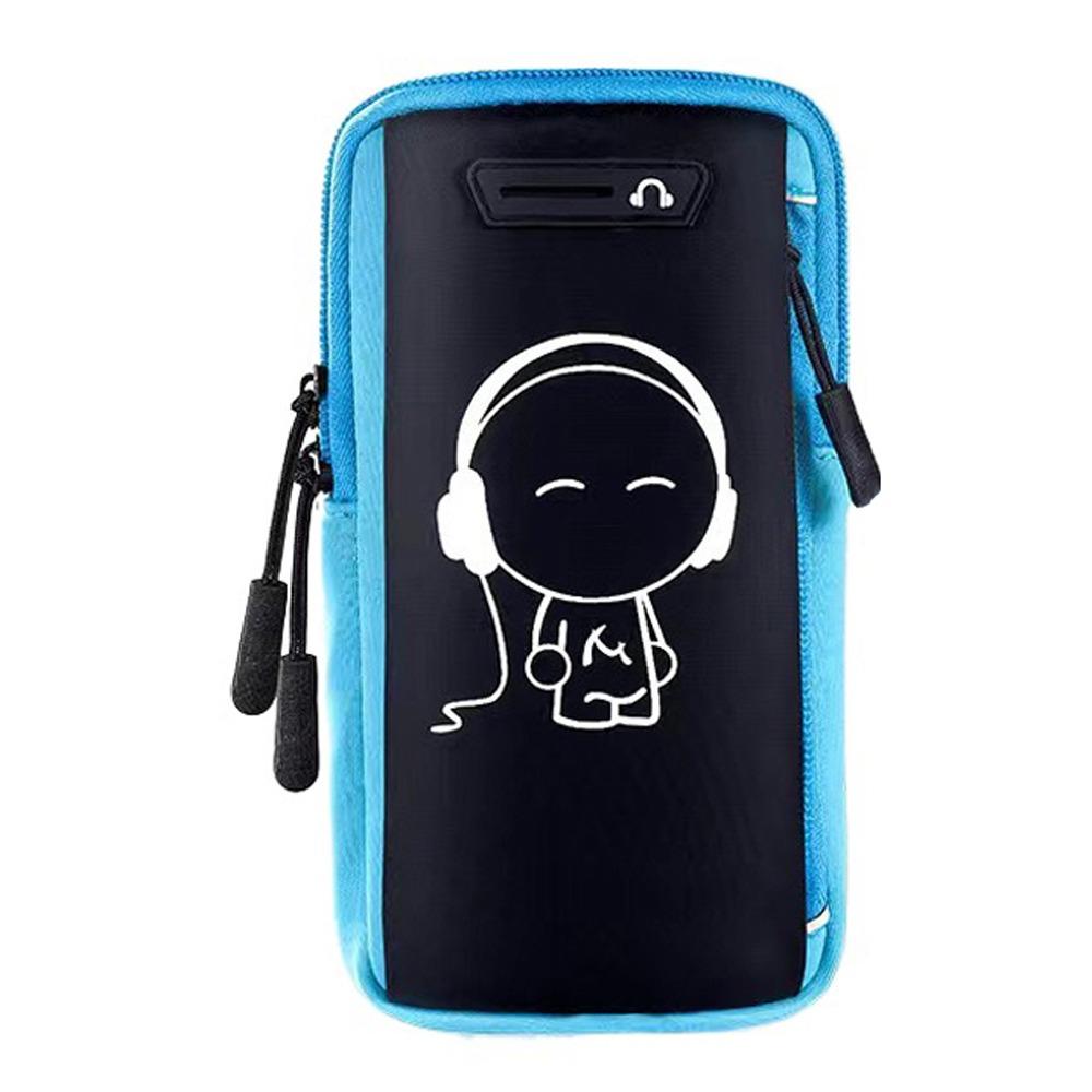 

Noctilucent Wrist Phone Bag Case Cover Sports Arm Bag Storage Organizer Running Phone Bag Cycling синий/чёрный