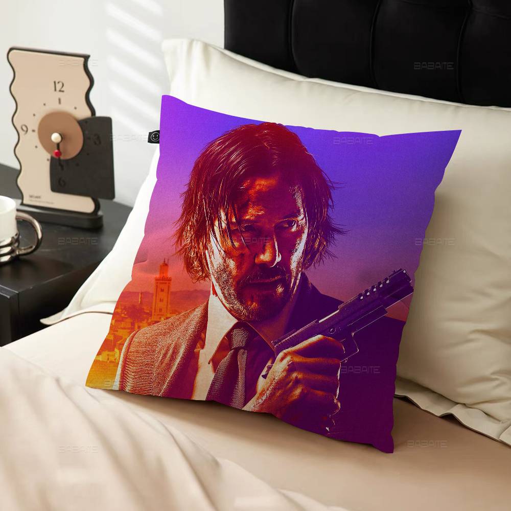 Action Movie J-John Wick Cushion Cover Car Throw Pillow Case For Sofa Car Christmas Gift 40X40Cm 45X45Cm