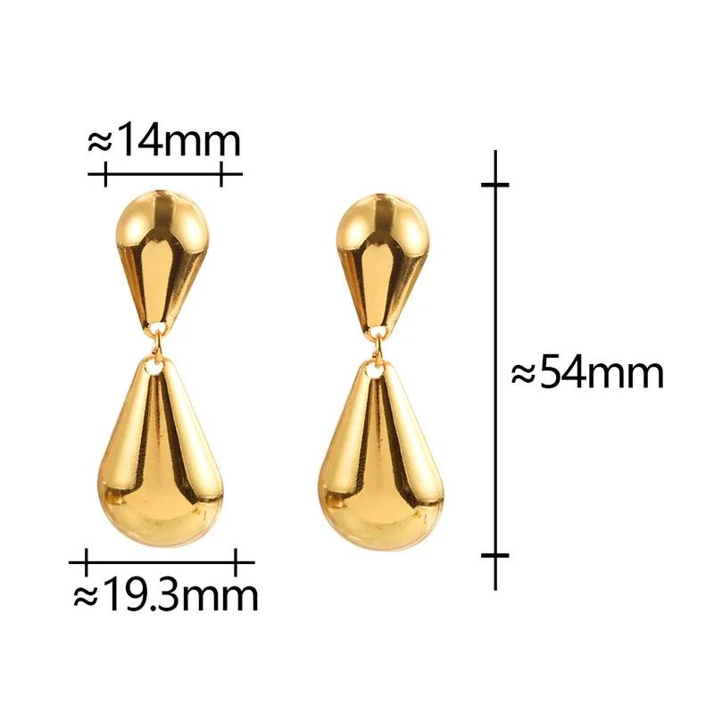 PONYKISS  Sterling Silver 18K Gold Water Drop Stud Earrings for Women Minimalist Vintage Fine  Exaggerated Accessories
