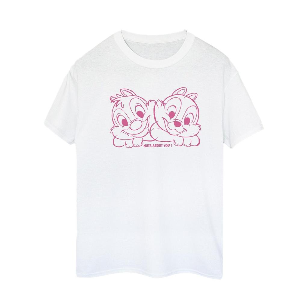 Disney Womens/Ladies Chip ´n´ Dale Nuts About You Cotton Boyfriend T-Shirt