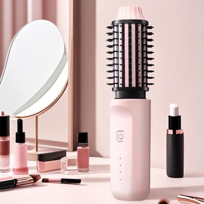 3-in-1 Lockenbürste Tragbar Schnellheizend Thermobürste USB Wiederaufladbar Reise Kabellos Beheizte Rundbürste Elektrischer Lockenstab