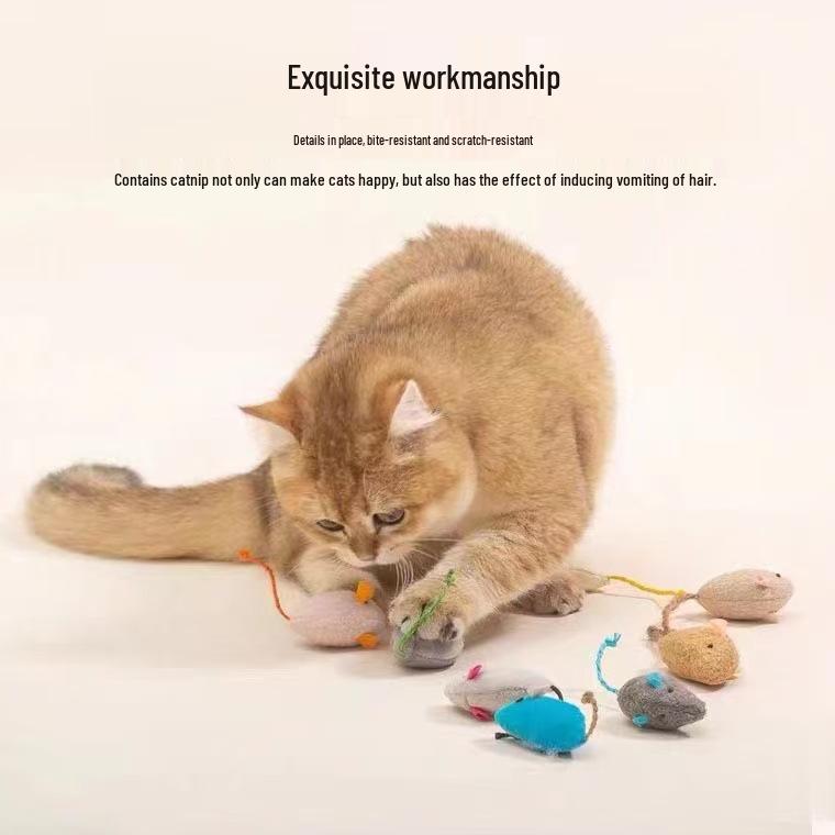 Plush Catnip Mouse Toy - Simulated Mouse for Cat Entertainment
