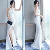 ISLAYCAOLILA E87 Asia Dress Cabaret Mini Club Party Long Maxi Evening Dress Women's (S, White) - Dress, Dress, Dress, Dress, Tight, Dress, Slit,