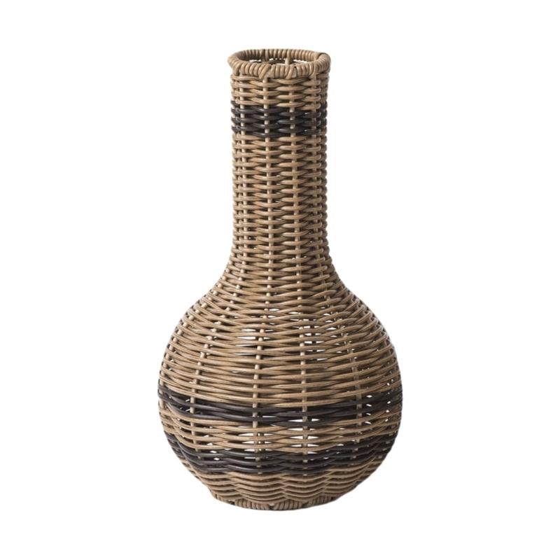

Imitation Rattan Woven Vase Artificial Dried Flower Basket Florals Arrangement Holder Container for Home Table Decors