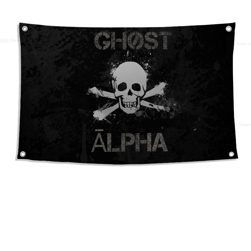 1pc Double Broken Skull With Knife Pirate Flag Flags And Banners Four Hole Flag Polyester Outdoor Decor Room Aesthetic
