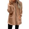 Women's Oversized Fleece Hoodie Long Sleeve Zip Up Pullover Casual Hooded Sweatshirt Jacket for Fall