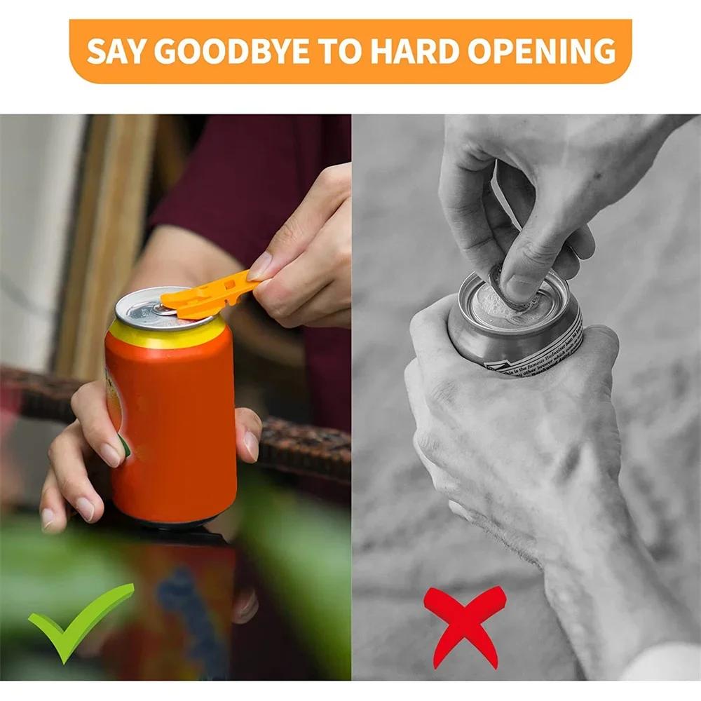 12pcs Cola Beverage Reusable Easy Can Opener Sealed Drink Beer Coffe Opener Lid Multi Function Kitchen Gadget Camping Accessory