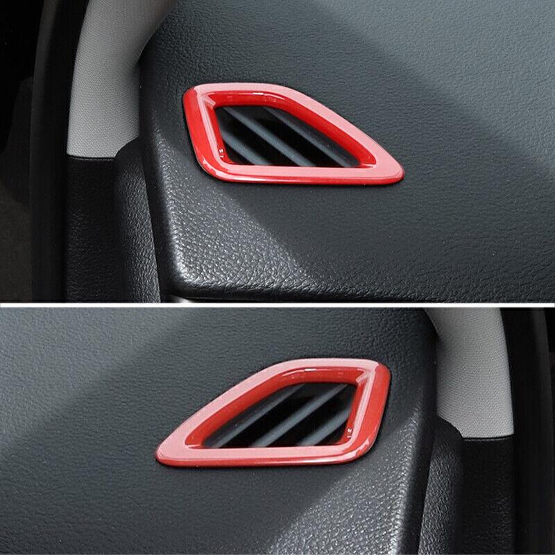 For Jeep Cherokee 14-2022 Fiery Red Dash L&R AC Air Outlet Vent Frame Trim 2PC