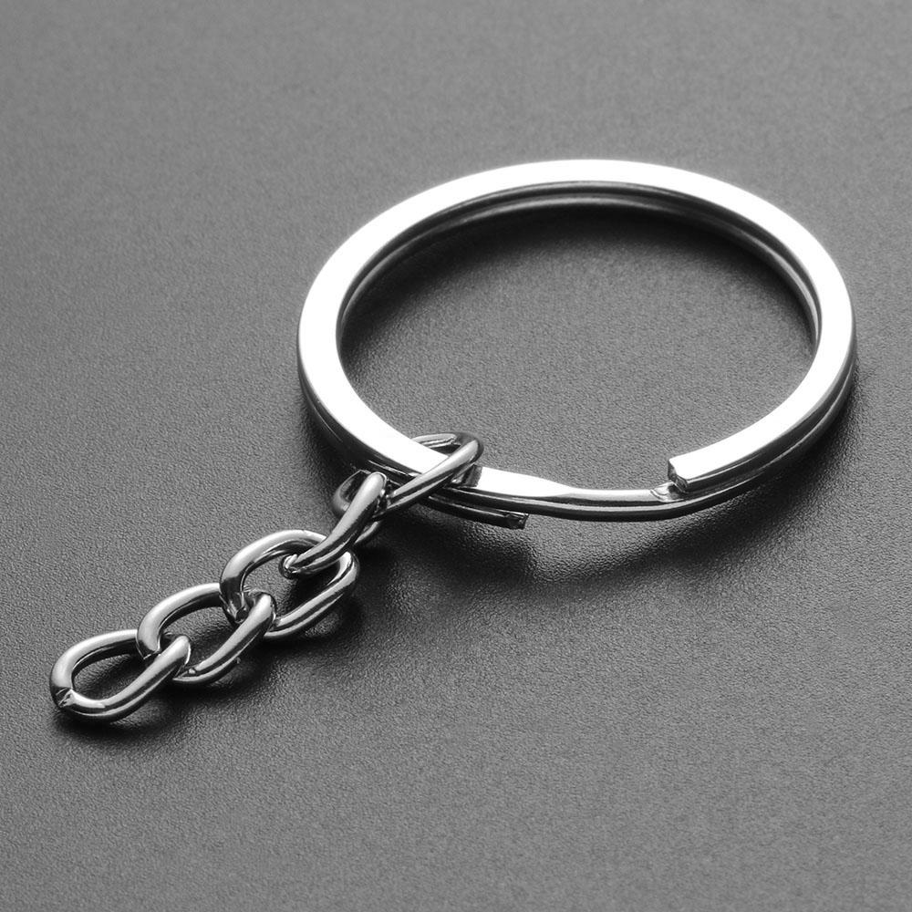 25mm Metal DIY Split Ring Short Chain Key Fob Keychain Keyring