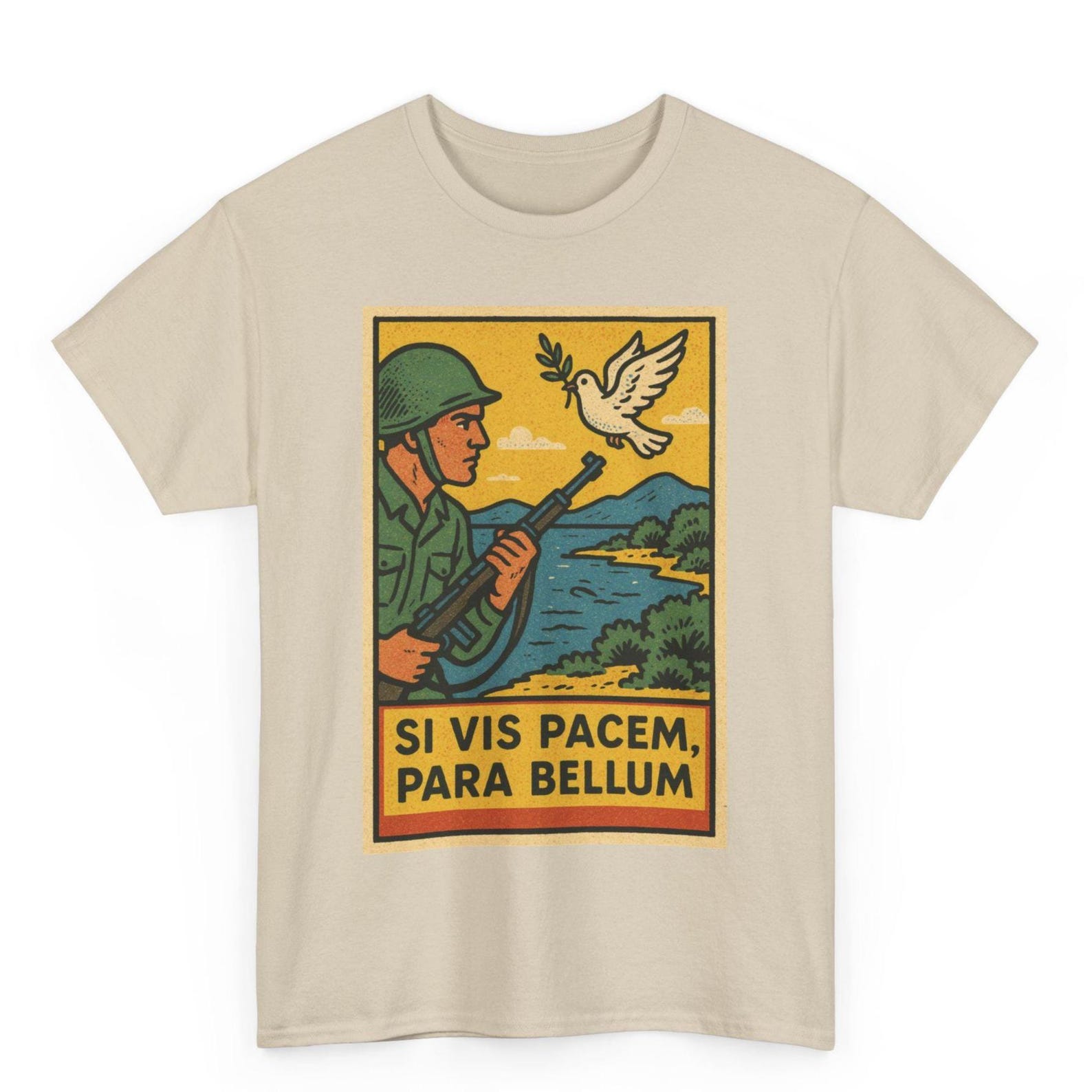 Si Vis Pacem Para Bellum T-Shirt: Retro Comic Latin Motto Tee M