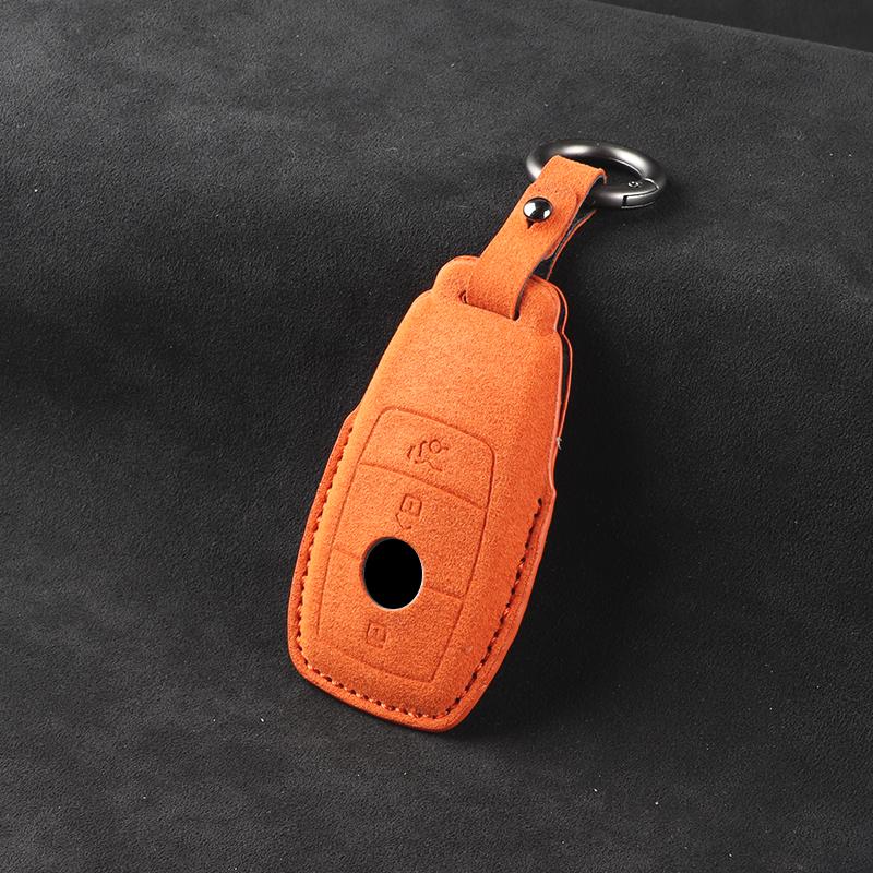 Lederen Suède Autosleutelhoes Cover Shell voor Mercedes Benz A B C E S G Klasse W204 W205 W212 W213 W176 W177 GLC CLA AMG Accessoires