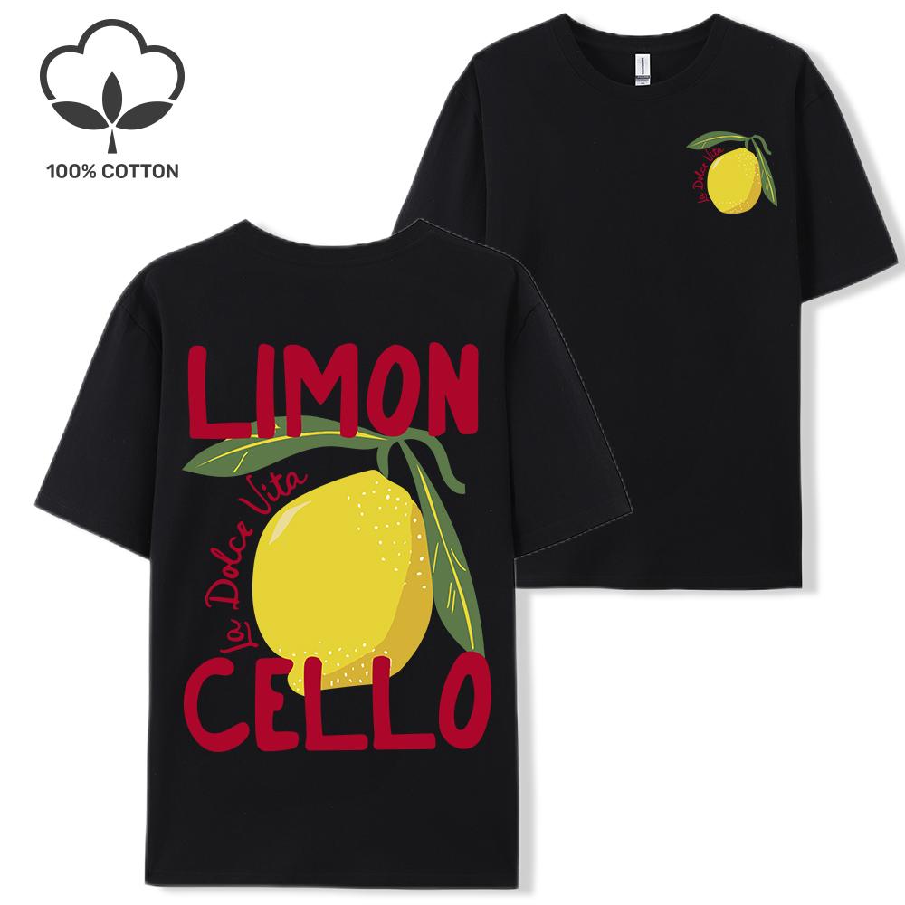 Creative Lemon Fruit Cello Pattern T Shirt Women Summer Comfortable Tops Soft T-Shirts Cotton All-Match Female Short Sleeve