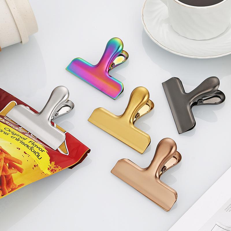 Stainless Steel Sealing Clip Kitchen Food T-shaped Clip Fresh-keeping Bag Clip Snack Clip Moisture-proof Sealing Clip File Small Clip