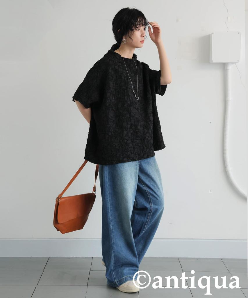 Antiqua Shirred Cut and One Size Black Women's Top, Sewn, PA-03770, 05,