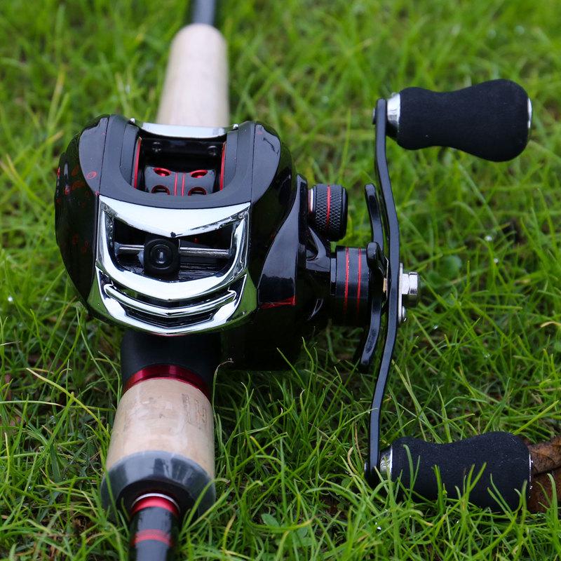 Fiskestangsnelle Combo 4-delt karbonfiberstøping Reisefiskestang 18BB Baitcasting fiskesnelle