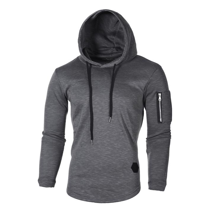 Men's Jacquard Patchwork Zipper Hoodie - Round Neck, Long Sleeve, European American Style