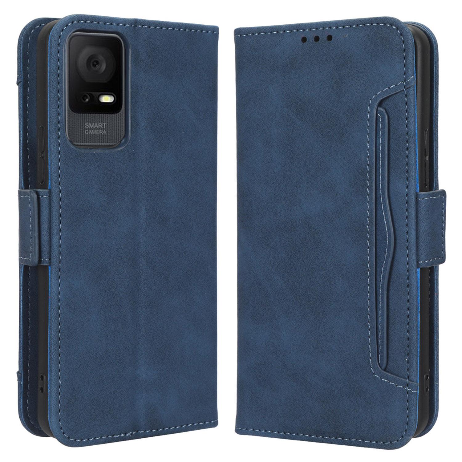 

Кожаный чехол-книжка для телефона для TCL 405/406/408/T506D, чехол для телефона из искусственной кожи, несколько отделений для карт, магнитная подставка для телефона, накладка Blue