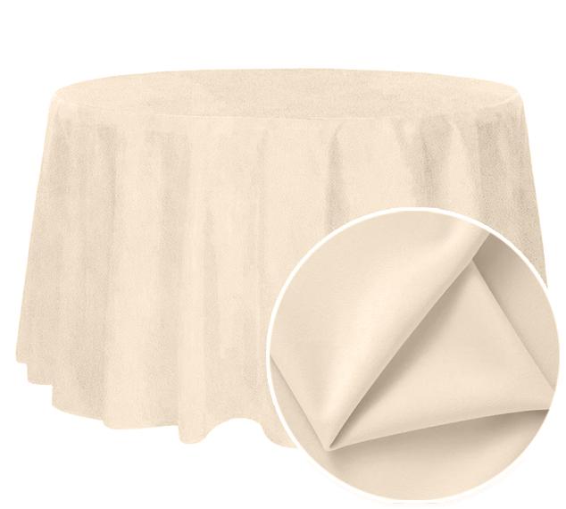 Round Tablecloth, Matt Velvet, 320Cm, Cream