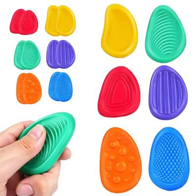 New Fidget Toys Sensory Stone 6 Pack Textured Worry Stone Social Emotional Feelings Toys For Special Needs Fidget Stress Toys