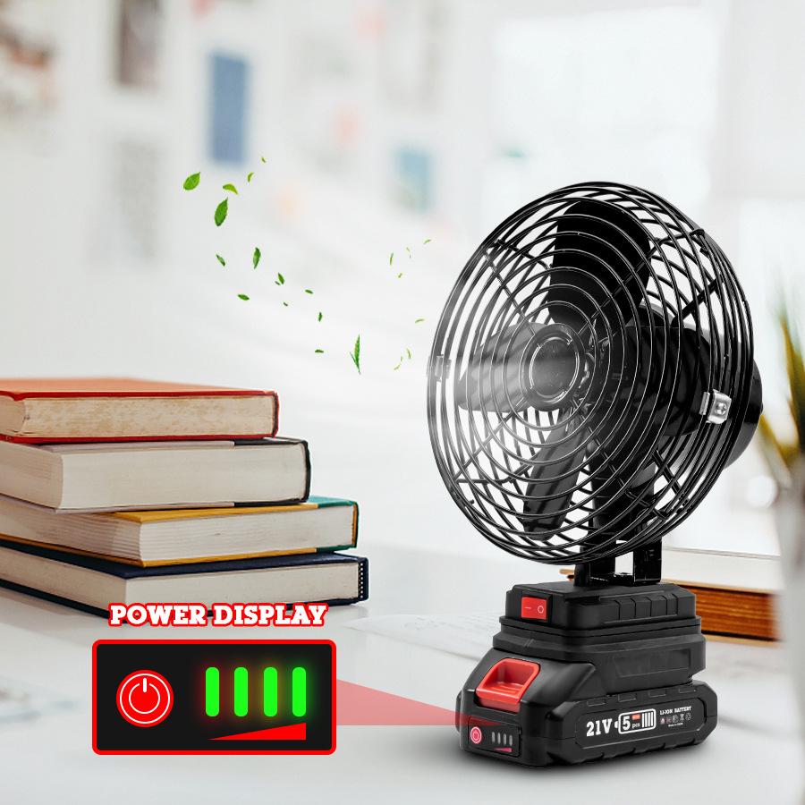 Portable Rechargeable Large-Capacity Outdoor Electric Fan with Makita Interface