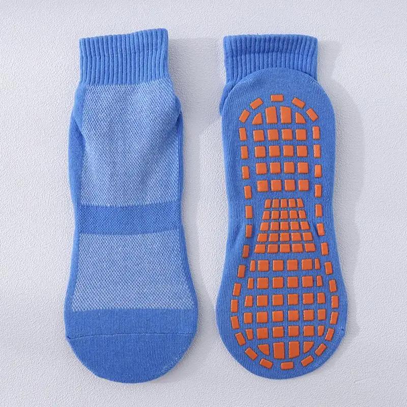 Kids Adults Anti-Slip Sock Cotton Breathable Wear Non Slip Sports Yoga Socks Sweat-absorbent Trampoline Socks Foot Massage