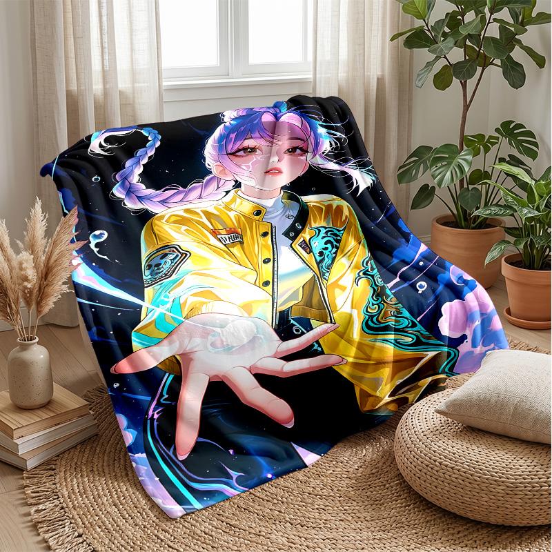 Manta de Flanela Estampada Kpop Demon Hunters Macia Quente Leve Manta para Todas as Estações para Sofá Cama Camping Decoração de Casa Presente de Feriado