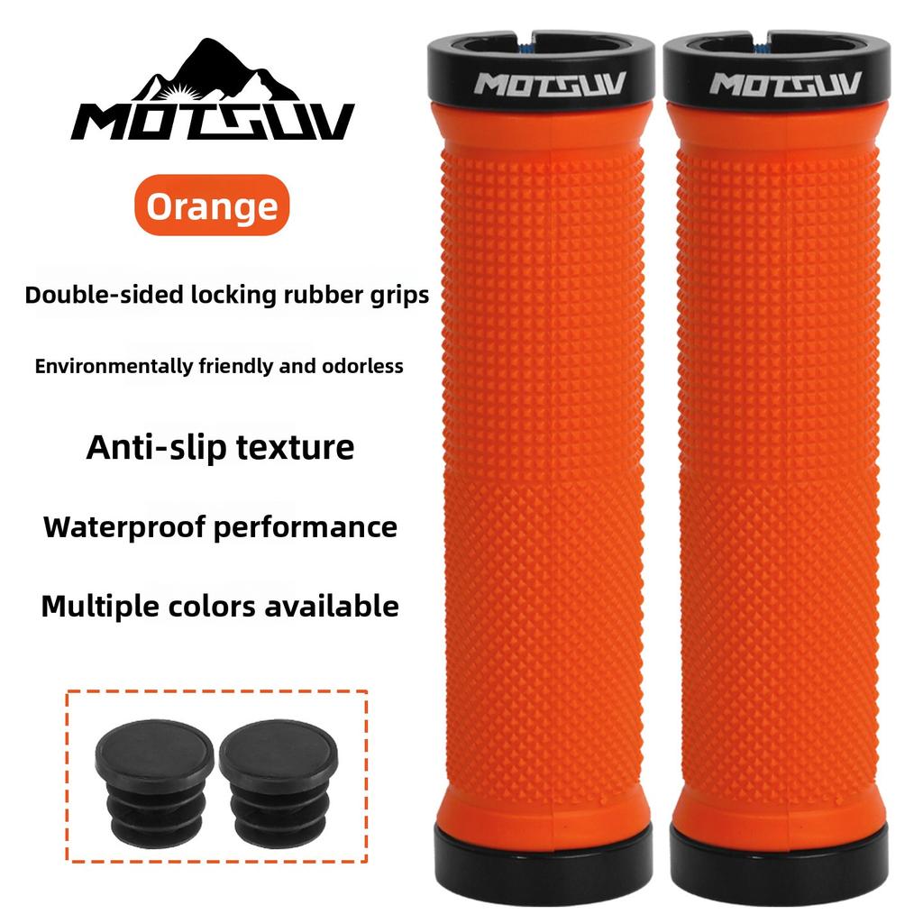 MOTSUV 1 Paar MTB BMX Langlebige Anti-Vibrations Rutschfeste Gummi Gerade Lenkergriffe, Dual Lock-on Passform 22,2 mm Off-Road Radfahren