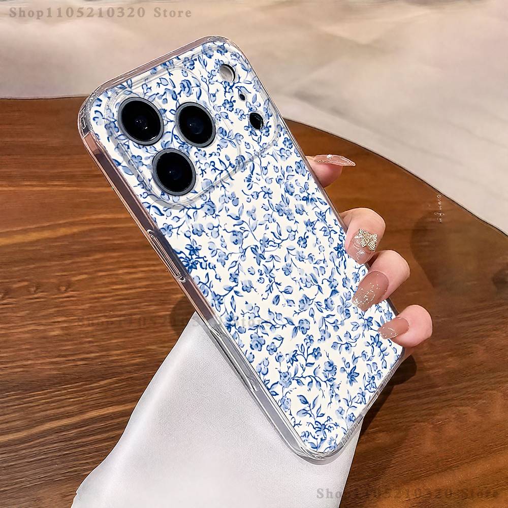 blue and white china pattern Phone Case For iPhone 17,16,11,15,13,14,12,Air,Mini,Plus,Pro,Max,Plus,E Clear Soft Shell