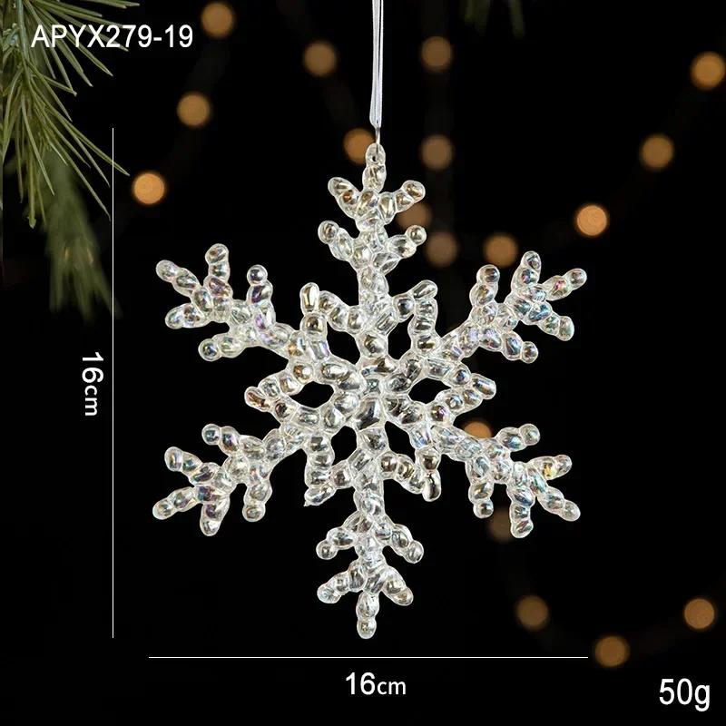 3 Packs Christmas Snowflake Elk Small Pendant Christmas Tree Decorations Acrylic Pendants Colorful Transparent Crystal Pendant