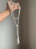 Lustreous Pearl Tassel Long Necklace Elegant Australian White Court Style Fashionable Accessory Versatile Quality Jewelry