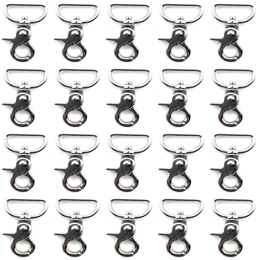 Craft Parts Shop Lever Clasps, 25mm Round, Silver, 20 Pieces