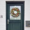 Simulation LED Christmas Wreath Front Door Christmas Wreath With Lights Red Berry Xmas Decoration For Window Wall Decors 40cm