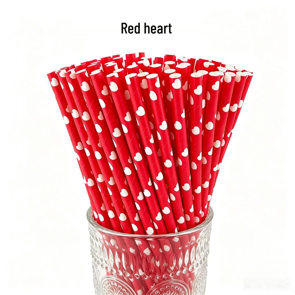 Individually Wrapped Biodegradable Striped Paper Straws