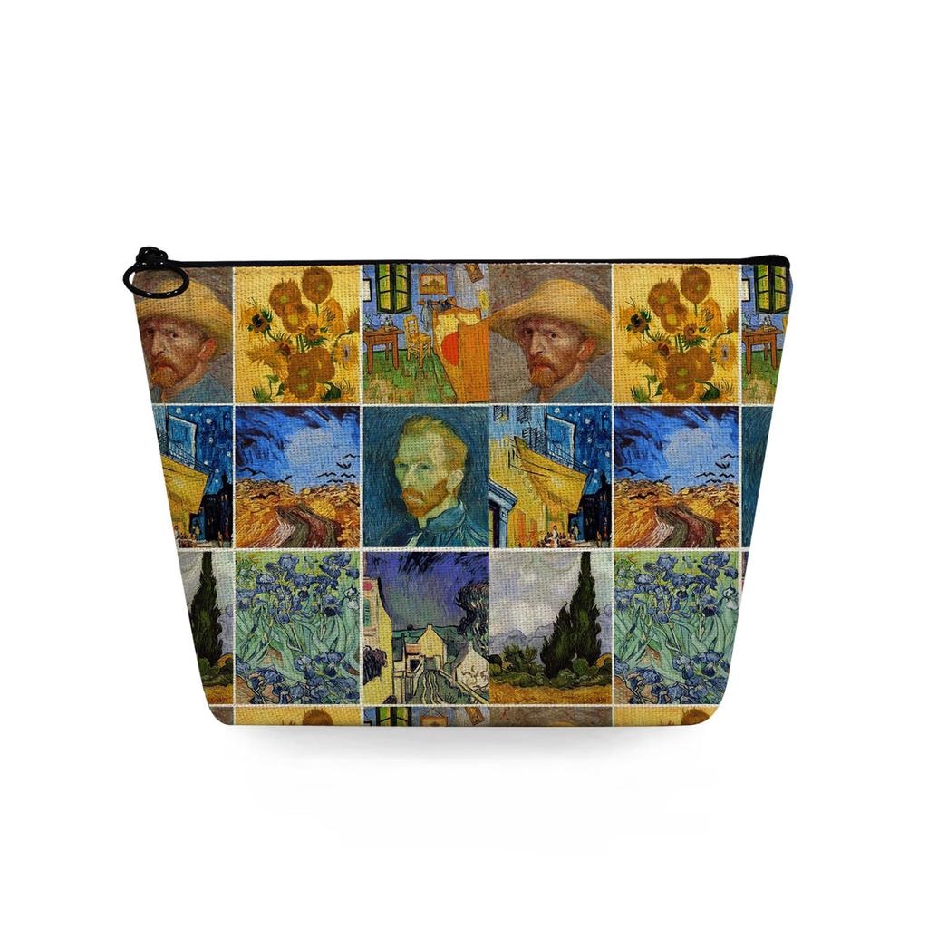 Women Oil Painting Print Cosmetic Bag Toiletries Organize Travel Storage Case 6861