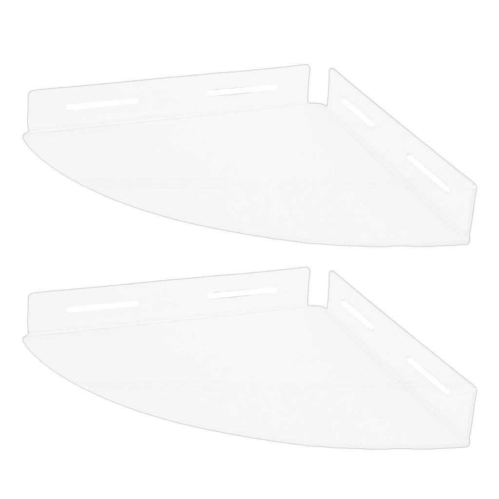 2Pcs Acrylic Corner Floating Shelves Wall Mount Shower Shelf Clear for Bathroom Storage