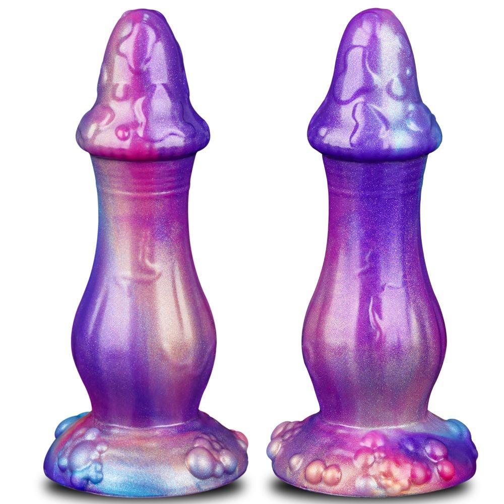 Liquid Silicone Anal Plug Dildo - Alien Shape Dual-Use Sex Toy for Men Women, G-Spot & Prostate Massager for Intense Orgasms