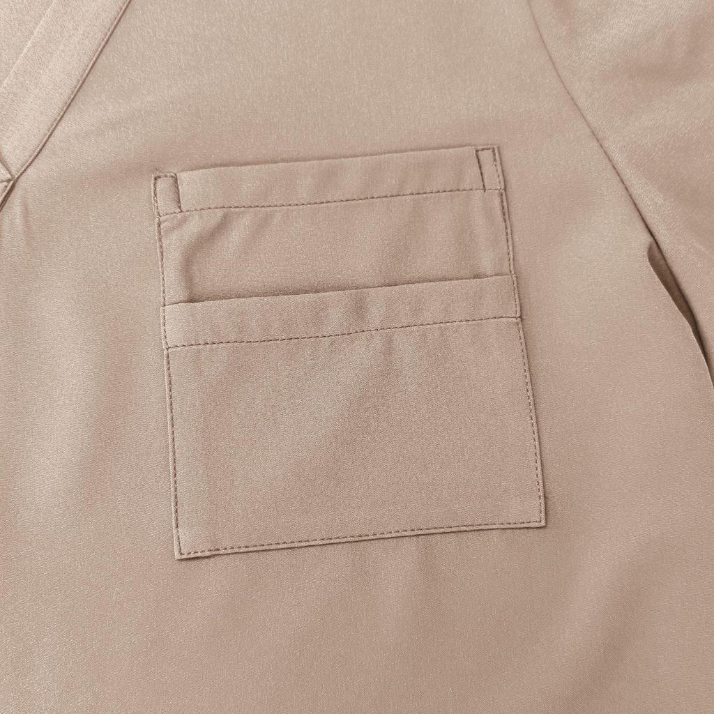 Unisex V-Neck Medical Work Scrub Suit with Pockets and Straight-Leg Pants