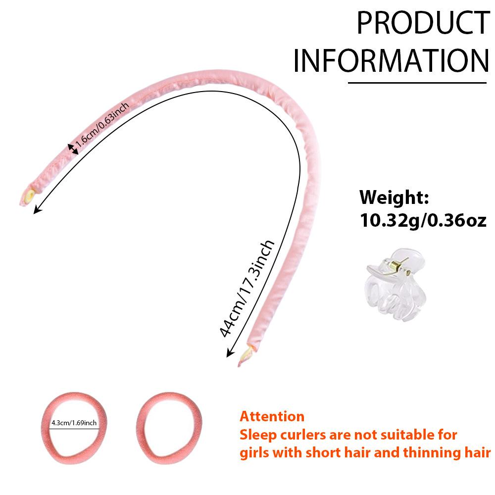 Mini Fascia Arricciacapelli Sottile Senza Calore Ricci Senza Sforzo per la Notte per Ragazze Pigre Onde Morbide Senza Calore e Fascia Capelli con Bottone