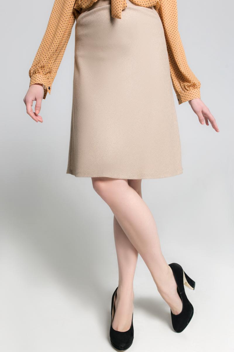 

Спідниця трапеція із теплої тканини до середини коліна різні кольори 38 бежевий