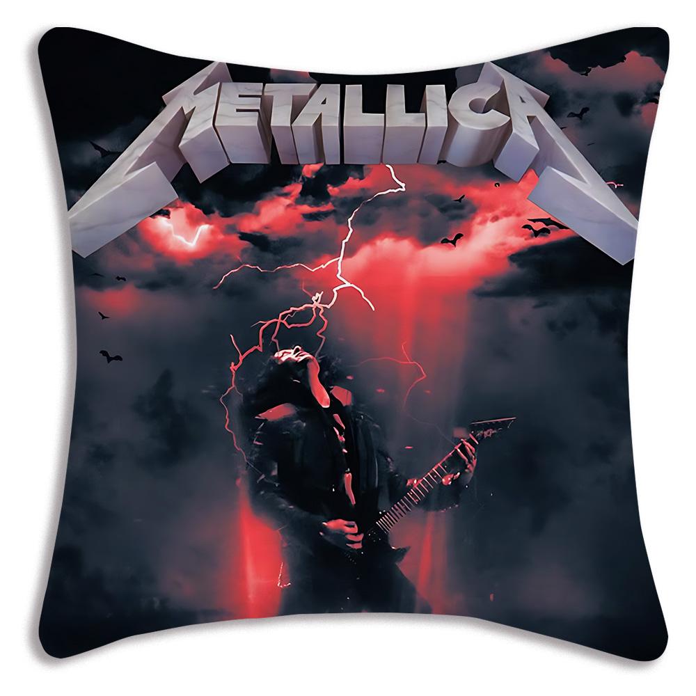 Anime Band M-METALLICAs Pillow Covers Cartoon Sofa Decorative Home Double-sided Printing Short Plush Cute Cushion Cover