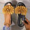 Fashion Fashionable Wedge Sandals for Women 2024 Summer New Beach Thick-soled Flower Decorated High-heeled Slippers for Women Large Size